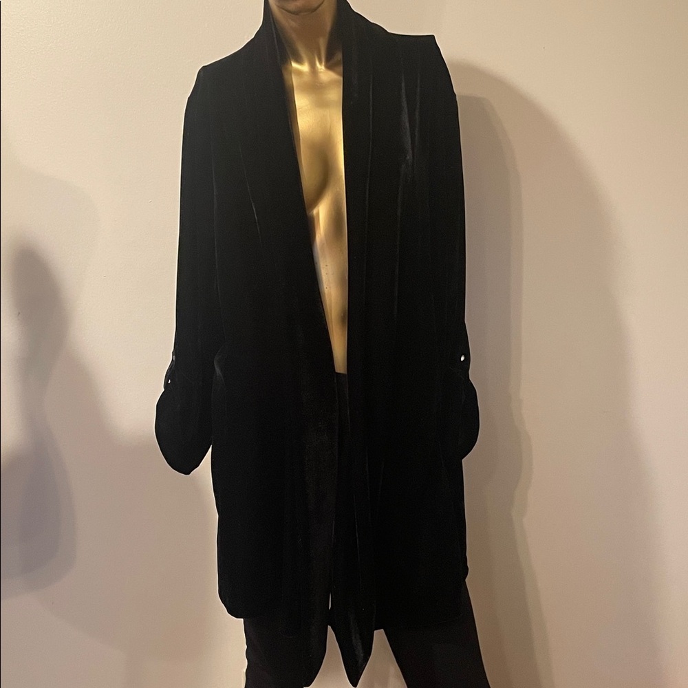 Y2K French Laundry black velvet 3/4 jacket .